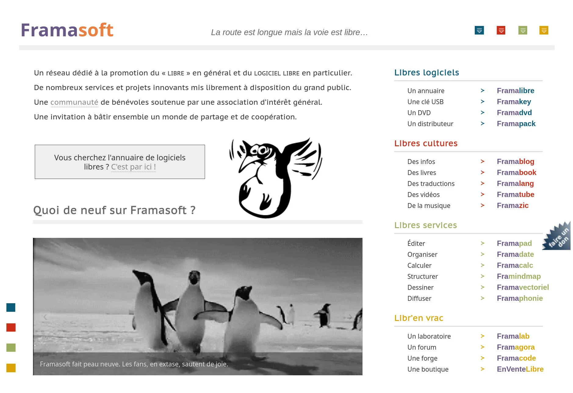 Le site de Framasoft en 2013