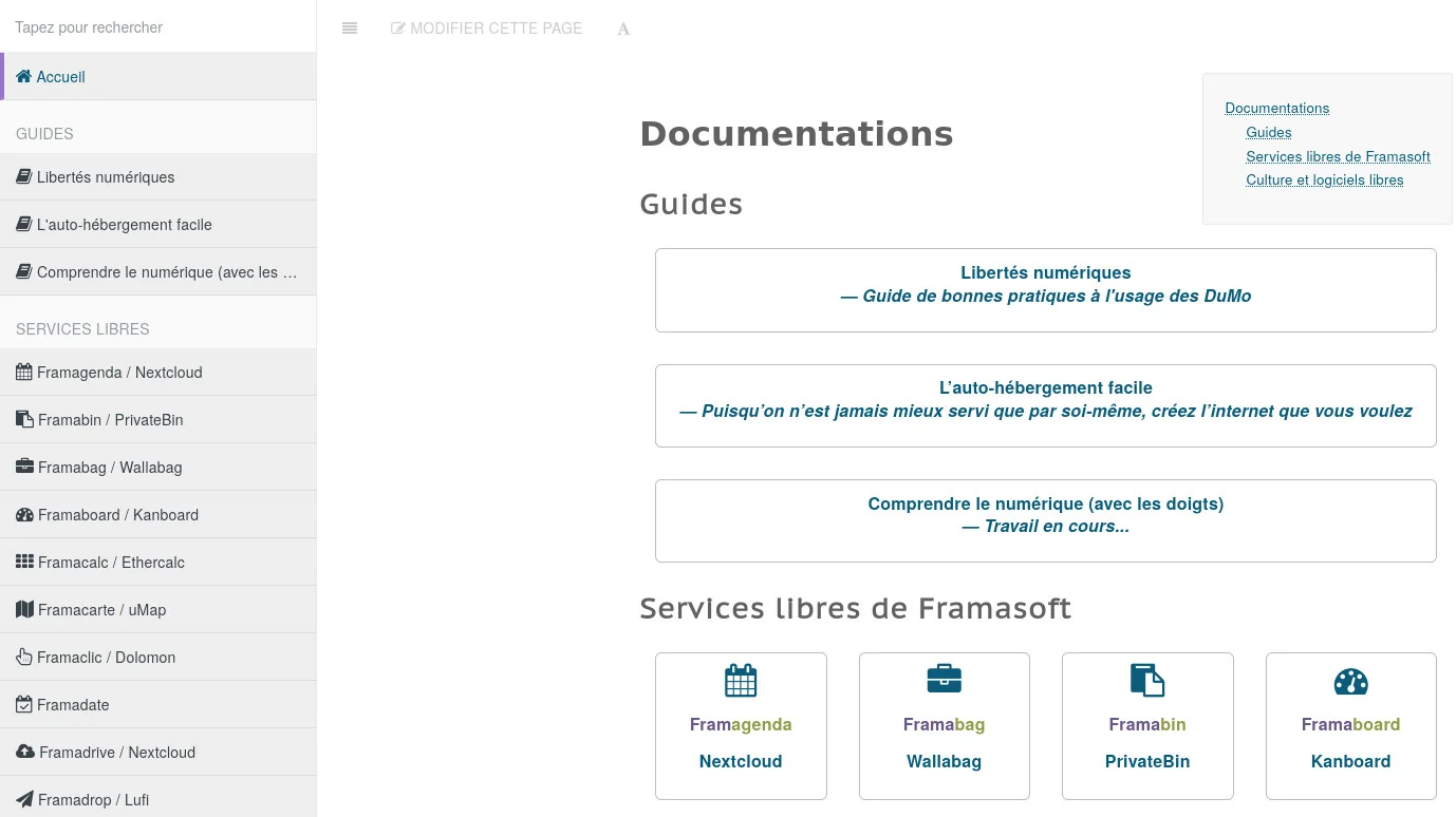 Capture d'écran de docs.framasoft en 2017