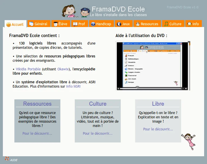 Interface du Framadvd École