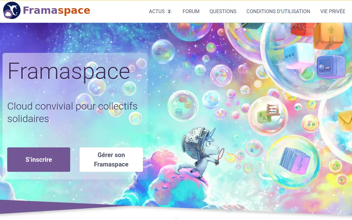 Capture décran du site frama.space